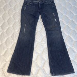 7 For All Mankind Blue Flare Wide Leg Jeans